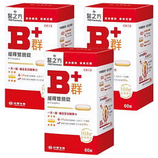 台塑生醫 MD Formula 醫之方 緩釋B群雙層錠, 高單位維生素B群, 添加乳清蛋白+五味子+牛磺酸, 10小時緩釋技術, 60錠, 900mg, 60顆, 3盒