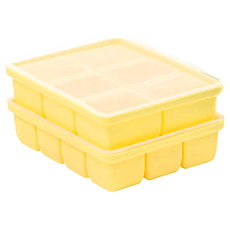 Glasslock Baby 矽膠副食品分裝盒組 6格款 + 12格款, 360ml, 黃色, 1組