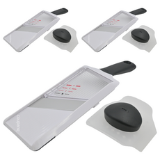 OXO 可調式蔬果削片器, 可切換三種刨切厚度, 黑色, 3個