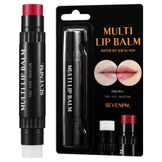 SEVENPM 男士二合一保濕護唇膏, STYLE RED + MOISTURE, 棒狀容器設計，隨時隨地方便攜帶, 紅色, 1支