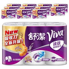 Kleenex 舒潔 食安級耐用廚房紙巾 大小隨意撕 108張, 6捲, 12袋