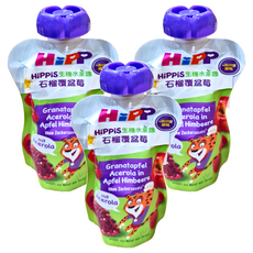 HiPP 喜寶 生機水果趣, 石榴覆盆莓, 1歲以上幼兒適用, 100g, 3包