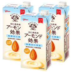 glico 格力高 杏仁果效果 無糖杏仁果飲 1000ml, 1L, 3瓶