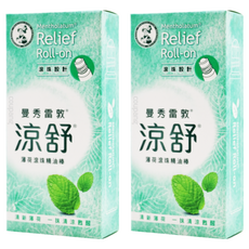 MENTHOLATUM 曼秀雷敦 涼舒 薄荷滾珠精油棒, 清涼醒腦，滾珠設計輕巧便捷, 2盒