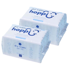 hoppi 雲柔乾濕兩用巾, 100抽/包, 加厚柔軟舒適, 嬰兒媽媽皆宜, 100張, 2包
