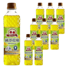 泰山 純芥花油，精選非基改，不飽和脂肪酸90%以上，100%純淨好油, 380ml, 9瓶