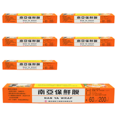 南亞 PVC 保鮮膜 30cm x 200尺，耐熱120°C，好撕不糾結，黏著力佳，有效阻絕空氣，保鮮效果up, 60m, 6盒