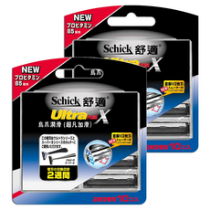 Schick 舒適牌 Ultra Plus 烏爪潤滑超凡加滑刮鬍刀片 2枚刃替刃 10入, 10個裝, 2盒