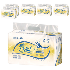 春風 抽取式擦手紙巾, 5包, 6袋
