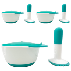 OXO tot 好滋味研磨碗,研磨棒 + 研磨碗, 靚藍綠, 3組,輕鬆研磨食材，為寶寶準備新鮮營養的副食品