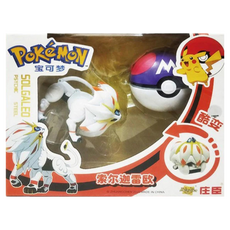庄臣 POKEMON 寶可夢變形系列 模型 索爾迦雷歐, 精緻寶可夢設計, 變形收納成寶貝球, 1盒