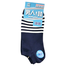 YABY 芽比 尼克 加大涼感條紋船型襪 6雙, 台灣製 26-29cm, 26~29cm, 顏色隨機
