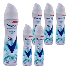 Rexona 蕊娜 制汗爽身噴霧 清新舒棉 72H, 135ml, 6瓶
