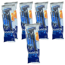 DORCO 雙層潤滑廣角輕便刀Set, 潤滑條設計 增強滋潤效果 特殊雙層刀片 刀鋒更加強韌, 10支, 6包
