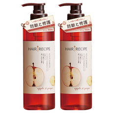 HAIR RECIPE 髮的食譜 防斷修護洗髮露 蘋果生薑, 採用天然食材 蓬鬆清爽 強韌滋養 中性頭皮受損髮適用, 530ml, 2瓶