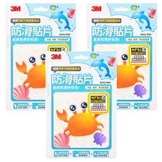 3M 防滑貼片 海洋 6片, 款式隨機, 3組