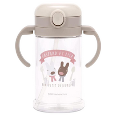Skater 可摺雙握把吸管學習杯 KSHW2N, 麗莎兔, 370ml, 1個