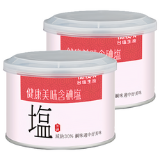 TAIYEN 台塩生技 美味含碘鹽, 減鈉30% 鹹味適中好美味, 300g, 2罐