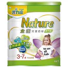 豐力富 Nature 全護兒童奶粉 4號，添加2倍乳鐵蛋白，Bbi得益氏菌，維生素A、C、E，海藻萃取植物性DHA, 1.5kg, 1罐
