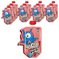 Want-Want 旺旺 吸C凍 可吸果凍，三種口感，常溫果汁/冷藏果凍/冷凍冰沙，蘑菇蓋設計，草莓果汁風味，90克, 90g, 10包
