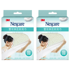 3M Nexcare 雙效美肌刷背巾, 加長設計, 清潔去角質雙效合一, 材質細膩不傷肌膚, 單色, 1入, 2盒