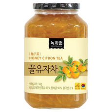 NOKCHAWON 綠茶園 蜂蜜柚子茶 1公斤, 含有豐富果肉, 口感飽滿, 適合冷沖或熱泡, 1kg, 1罐