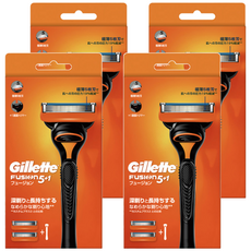 Gillette 吉列 Fusion鋒隱系列 刮鬍刀組，5層刀片，含潤滑，精修刀，彈性感應, 4盒