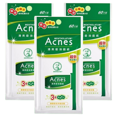 MENTHOLATUM 曼秀雷敦 Acnes 清爽吸油面紙 Set, 3倍吸油能力, 60片裝, 60張, 3盒