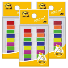 3M Post-it 利貼 683-8C 彩色指示標籤 八色, 80張, 3個