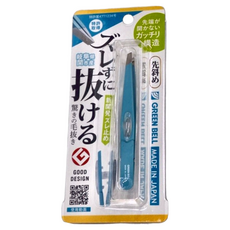 GREEN BELL 綠 斜口拔毛夾 GT236, 13Cr不銹鋼, 18-8不銹鋼, 止滑部聚氨酯, 1個