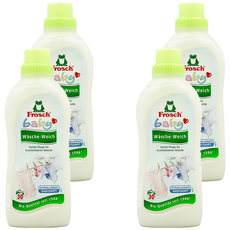 德國小綠蛙 Frosch 寶寶衣物柔軟劑，洋甘菊配方 750ml，舒緩敏感、溫和香味，宜人不刺激, 4瓶