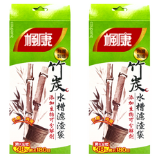 楓康 竹炭水槽濾水網，排水口專用，添加生物可分解, 100入, 2盒
