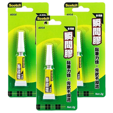 3M Scotch 多用途瞬間膠, 黏著力強 膏狀不溢流 快乾省時, 3條