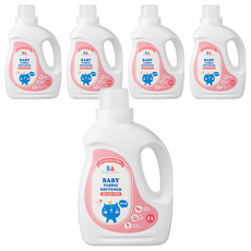 BUSYANGEL 柔順嬰兒衣物柔軟精，爽身粉香味，2公升大容量，溫和配方, 2L, 5瓶
