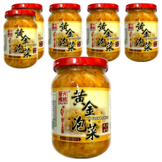 譽方媽媽 黃金泡菜, 直接食用辣脆爽口 開胃最佳良品, 360g, 6罐