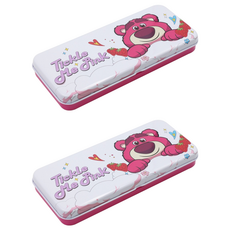 TOY STORY 玩具總動員 迪士尼 熊抱哥 雙層鐵筆盒 2入, 白色, 2個