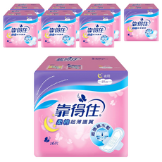 Kotex 靠得住 夜用柔棉超薄衛生棉 護翼型, 28cm, 16片, 8包