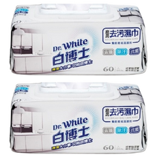 Dr.White 白博士 廚房去污濕巾, 60抽, 去油除污抗菌, 餐廚環境清潔用, 2包