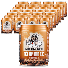 金車 MR.BROWN 伯朗咖啡 曼特寧風味咖啡240ml*48罐，口感濃郁香醇, 240ml