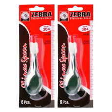 ZEBRA THAILAND 兒童匙 6支入, 傳統造型 好拿好握 邊緣平滑 大小適中, 304不銹鋼, 2組
