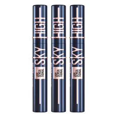 MAYBELLINE 媚比琳 飛天翹防水睫毛膏, 24小時持久纖長, 根根分明不塌, 獨特180°飛天睫毛梳, 扇形刷頭, 黯夜黑, 3支