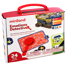 miniland 偵探桌遊組，情緒抒發，口語表達，團隊合作，3-6歲，24張卡, 情緒引導, 1盒