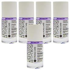 nailmatic 生物基強化指甲底油 8ml，含83%生物基成分，增強指甲硬度，適用於柔軟脆弱指甲, 透明紫, 5瓶