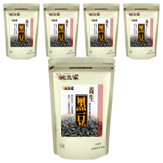 元氣家 養生黑豆, 低溫烘培無調味, 美味香酥可口, 健康營養, 素食可用, 200g, 5包