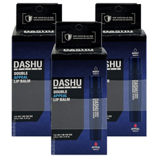 DASHU 男士雙倍鍾情潤色護唇膏 Set 2支入, 草莓香, 自然酵母, 鎮靜敏感肌膚, 無色+草莓味, 3盒