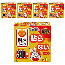 KOBAYASHI 小林製藥 桐灰 手握式 小白兔暖暖包, 非黏貼型 暖暖包, 持續發熱24小時, 30入, 5盒