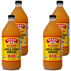 BRAGG 有機蘋果醋，未經過濾，保留醋母及珍貴酵素，營養豐富, 946ml, 4瓶