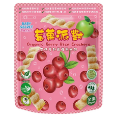 BABY SECRET 寶寶的秘密 有機蔓越莓蘋果米餅, 1包, 蔓越莓 + 蘋果, 25g