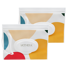 MOTHER-K 頂級乾濕兩用紙巾 攜帶包, 安全防水, 方便分裝, EVA材質, 2包