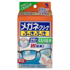KOBAYASHI 小林製藥 眼鏡擦拭濕巾，40包/盒，獨立包裝，日本製造, 除霧型, 1盒